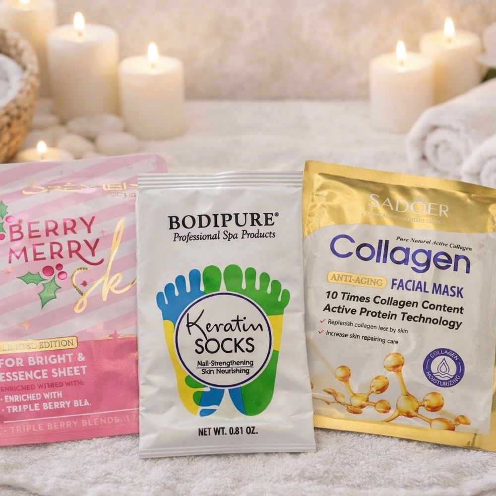✨Luxury Skincare Spa Bundle w/ Coach Pouch | Collagen Masks, Eye Patches, Lip - Picture 2 of 6